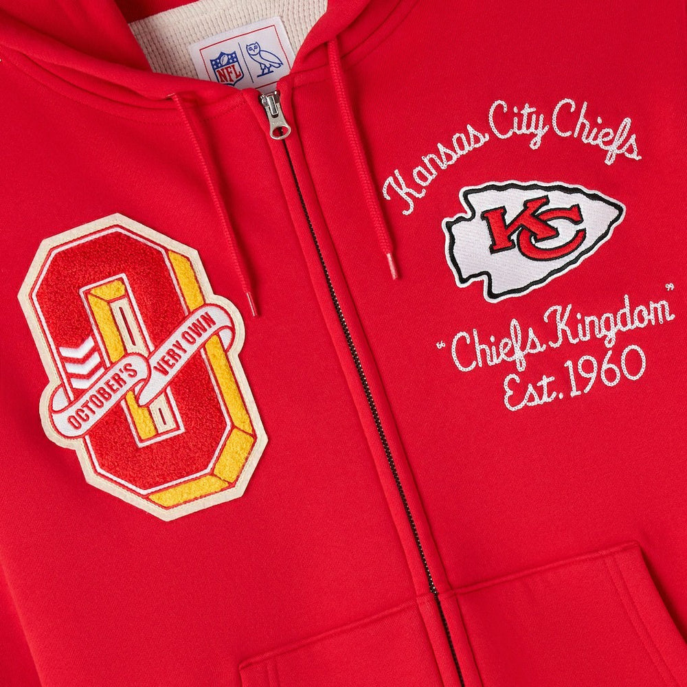 Kansas City Chiefs OVO x NFL Unisex Full-Zip Waffle-Lined Hoodie Red | NFL
