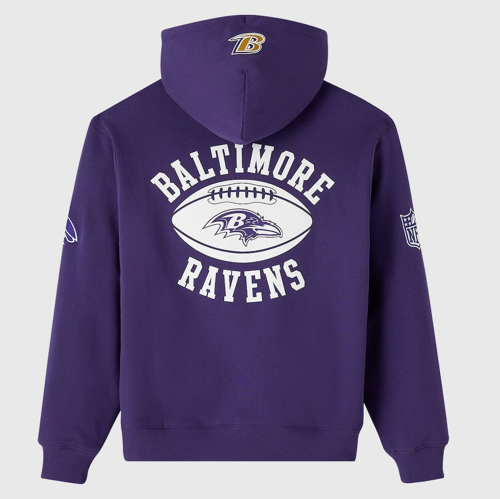 Baltimore Ravens OVO x NFL Unisex Full-Zip Waffle-Lined Hoodie Purple | NFL