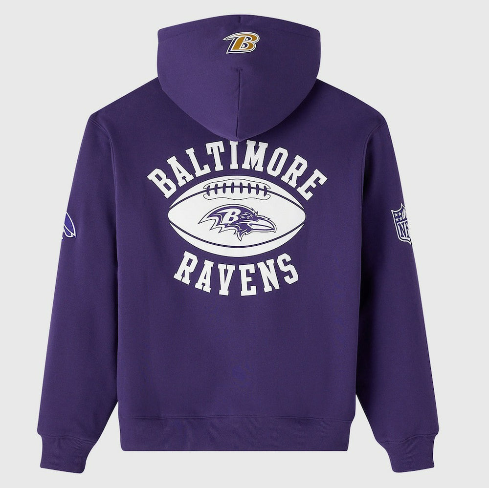 Baltimore Ravens OVO x NFL Unisex Full-Zip Waffle-Lined Hoodie Purple | NFL