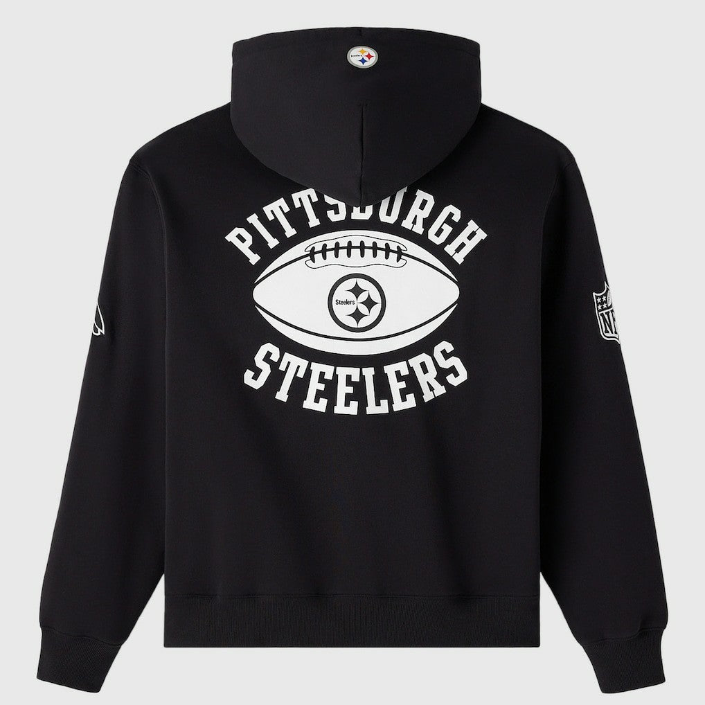 Pittsburgh Steelers OVO x NFL Unisex Full-Zip Waffle-Lined Hoodie Black | NFL