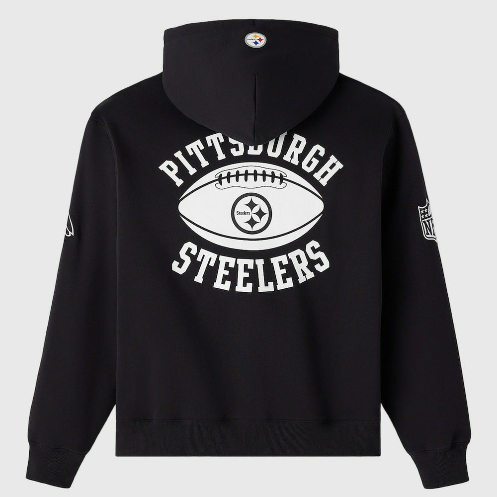 Pittsburgh Steelers OVO x NFL Unisex Full-Zip Waffle-Lined Hoodie Black | NFL