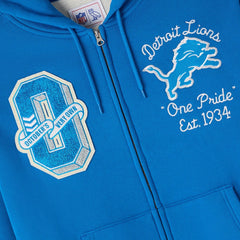 Detroit Lions OVO x NFL Unisex Full-Zip Waffle-Lined Hoodie Blue | NFL