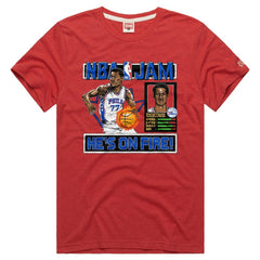 VJ Edgecombe Philadelphia 76ers Homage Unisex NBA Jam Tri-Blend T-Shirt Red - NBA