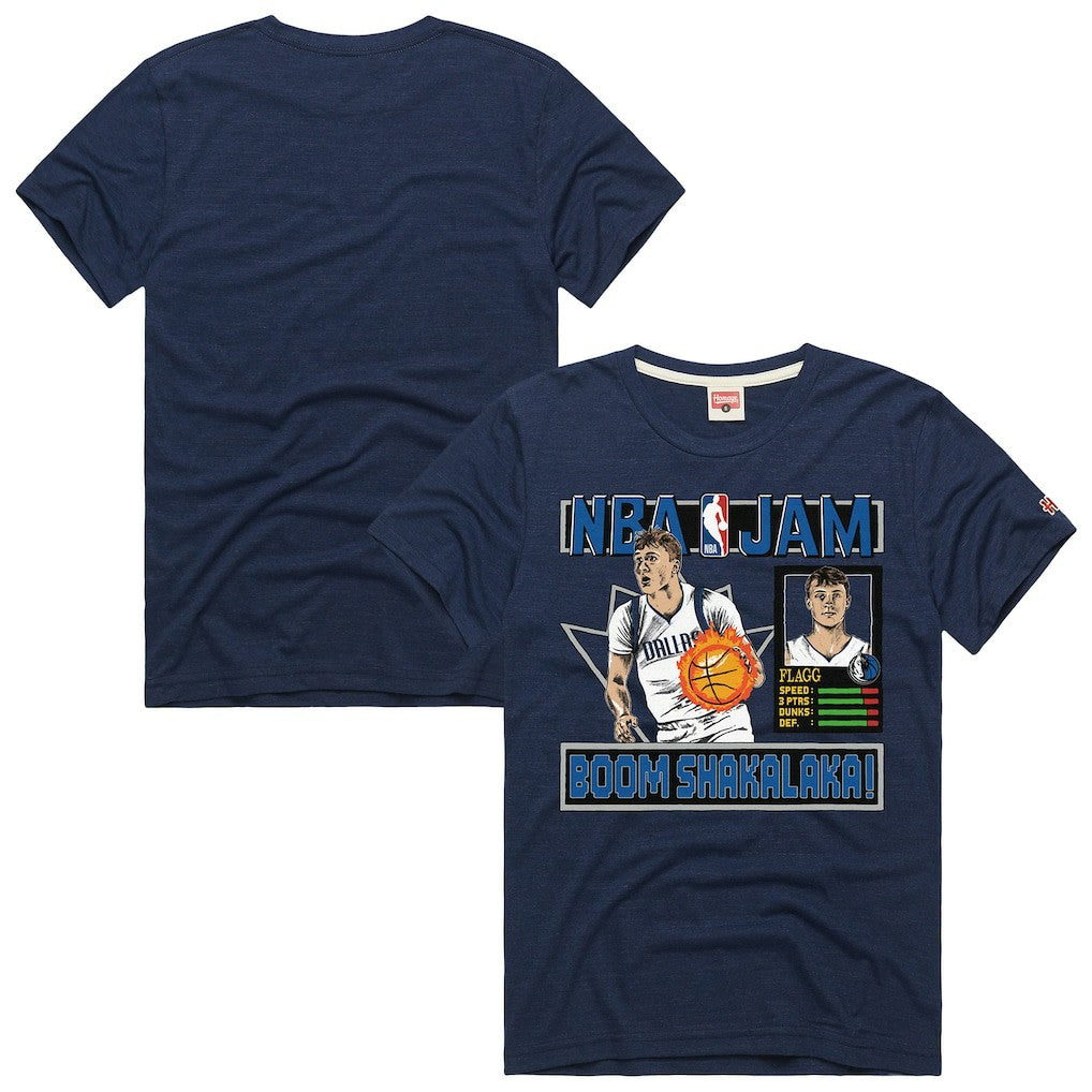 Cooper Flagg Dallas Mavericks Homage Unisex NBA Jam Tri-Blend T-Shirt Navy - NBA