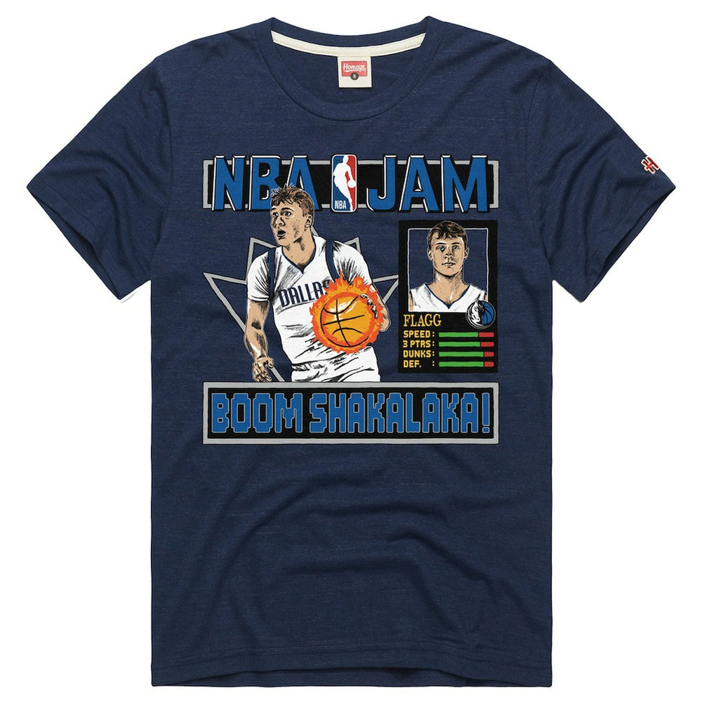 Cooper Flagg Dallas Mavericks Homage Unisex NBA Jam Tri-Blend T-Shirt Navy - NBA