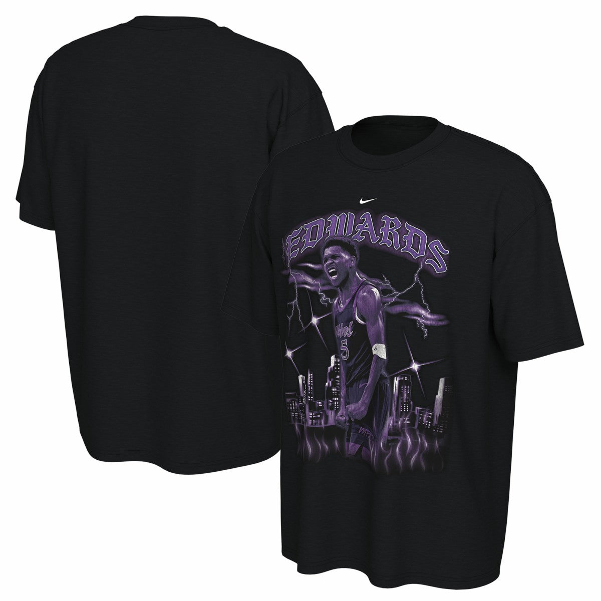 Anthony Edwards Minnesota Timberwolves Unisex 2025/26 City Edition Player Graphic T-Shirt Black - NBA