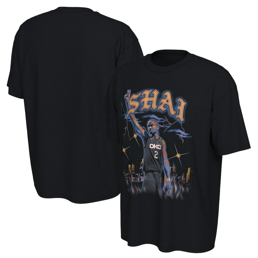 Shai Gilgeous-Alexander Oklahoma City Thunder Converse Unisex 2025/26 City Edition Player Graphic T-Shirt Black - NBA