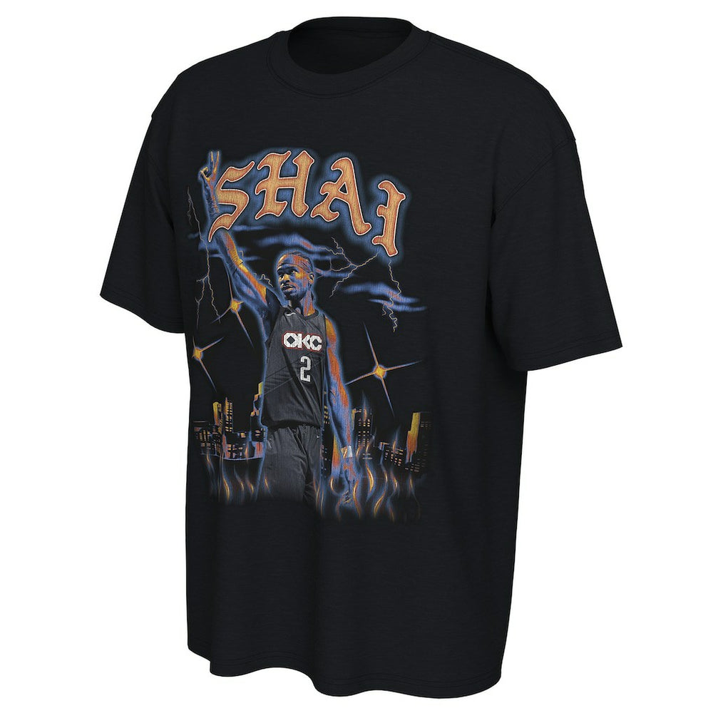 Shai Gilgeous-Alexander Oklahoma City Thunder Converse Unisex 2025/26 City Edition Player Graphic T-Shirt Black - NBA