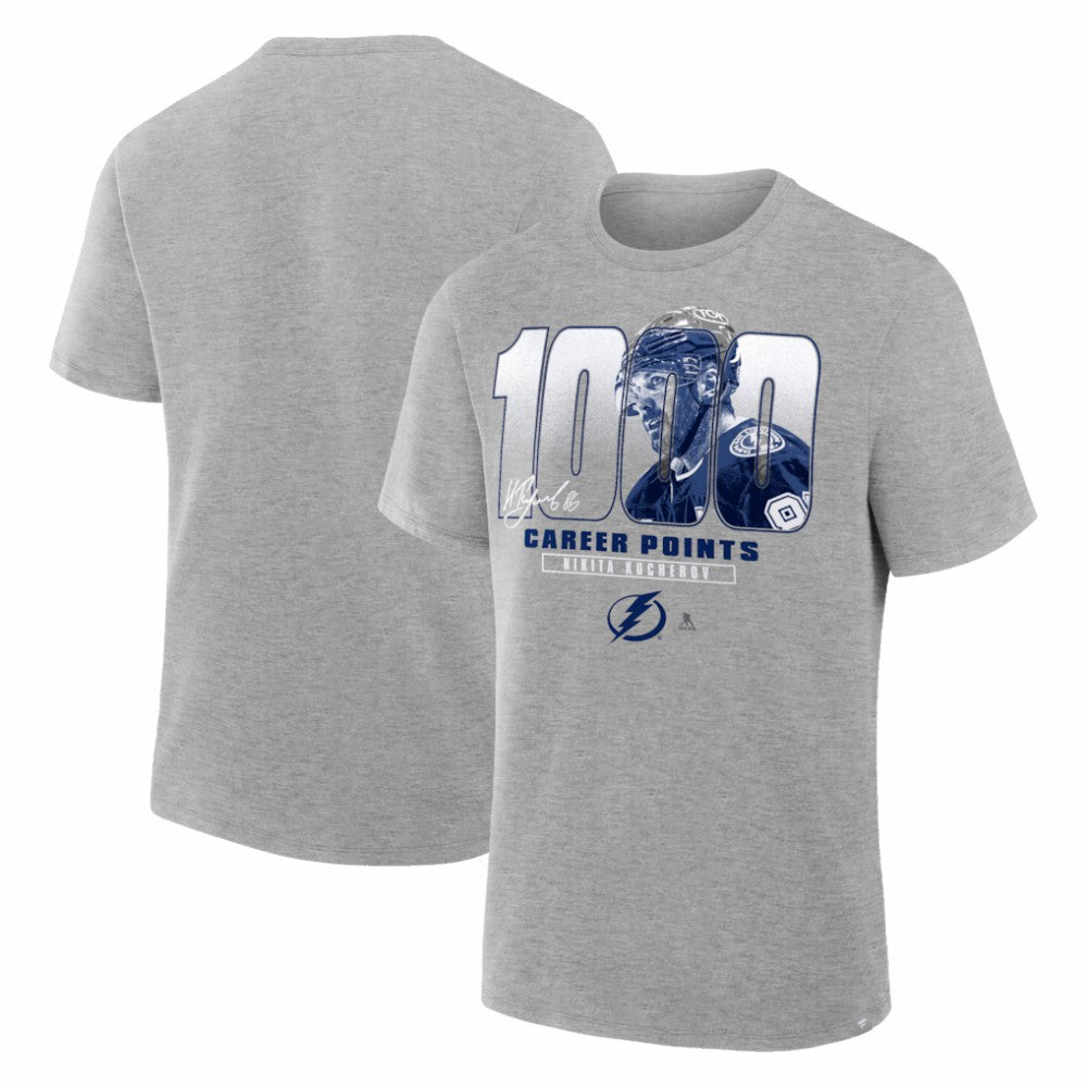 Nikita Kucherov Tampa Bay Lightning 1000 Career Points Legacy T-Shirt - Gray - NHL