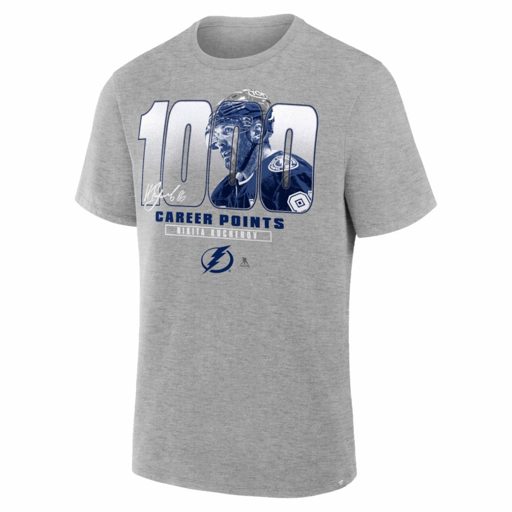 Nikita Kucherov Tampa Bay Lightning 1000 Career Points Legacy T-Shirt - Gray - NHL