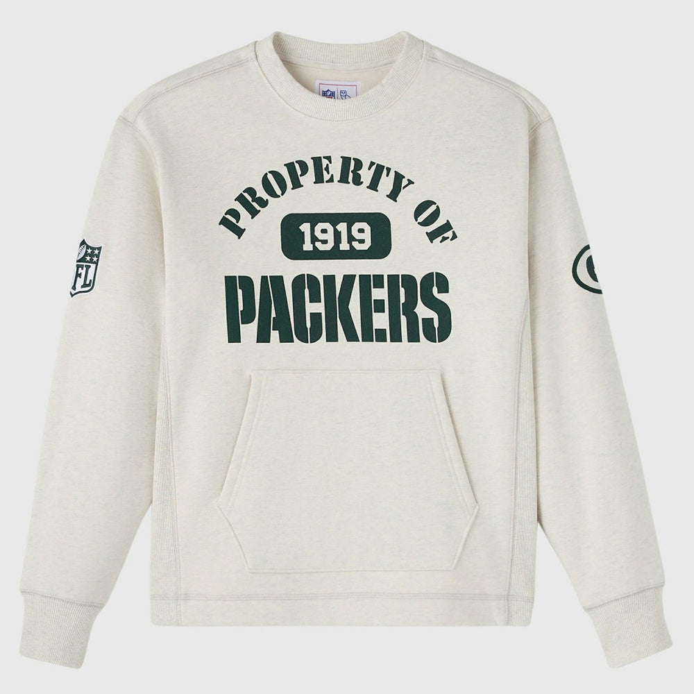 Green Bay Packers OVO x NFL Unisex Fleece Sweatshirt Heather Gray | NFL