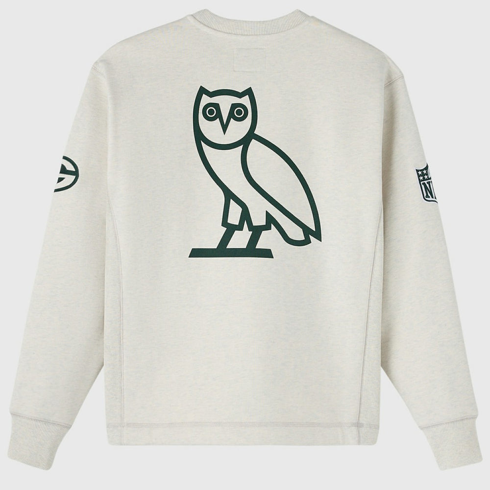 Green Bay Packers OVO x NFL Unisex Fleece Sweatshirt Heather Gray | NFL