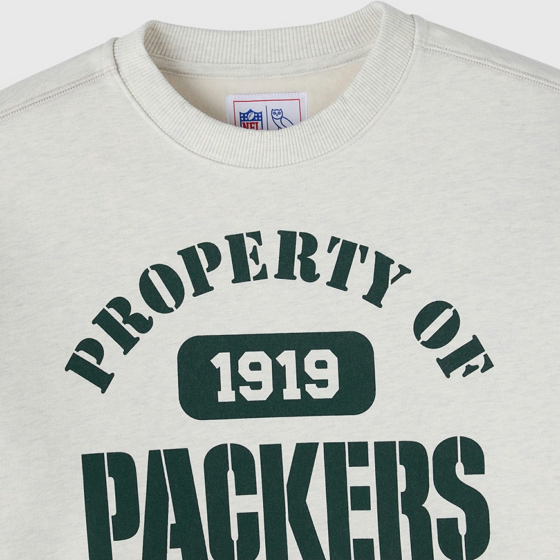 Green Bay Packers OVO x NFL Unisex Fleece Sweatshirt Heather Gray | NFL