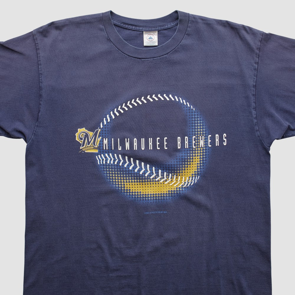 Milwaukee Brewers Logo Athletic 2001 T-shirt - MLB