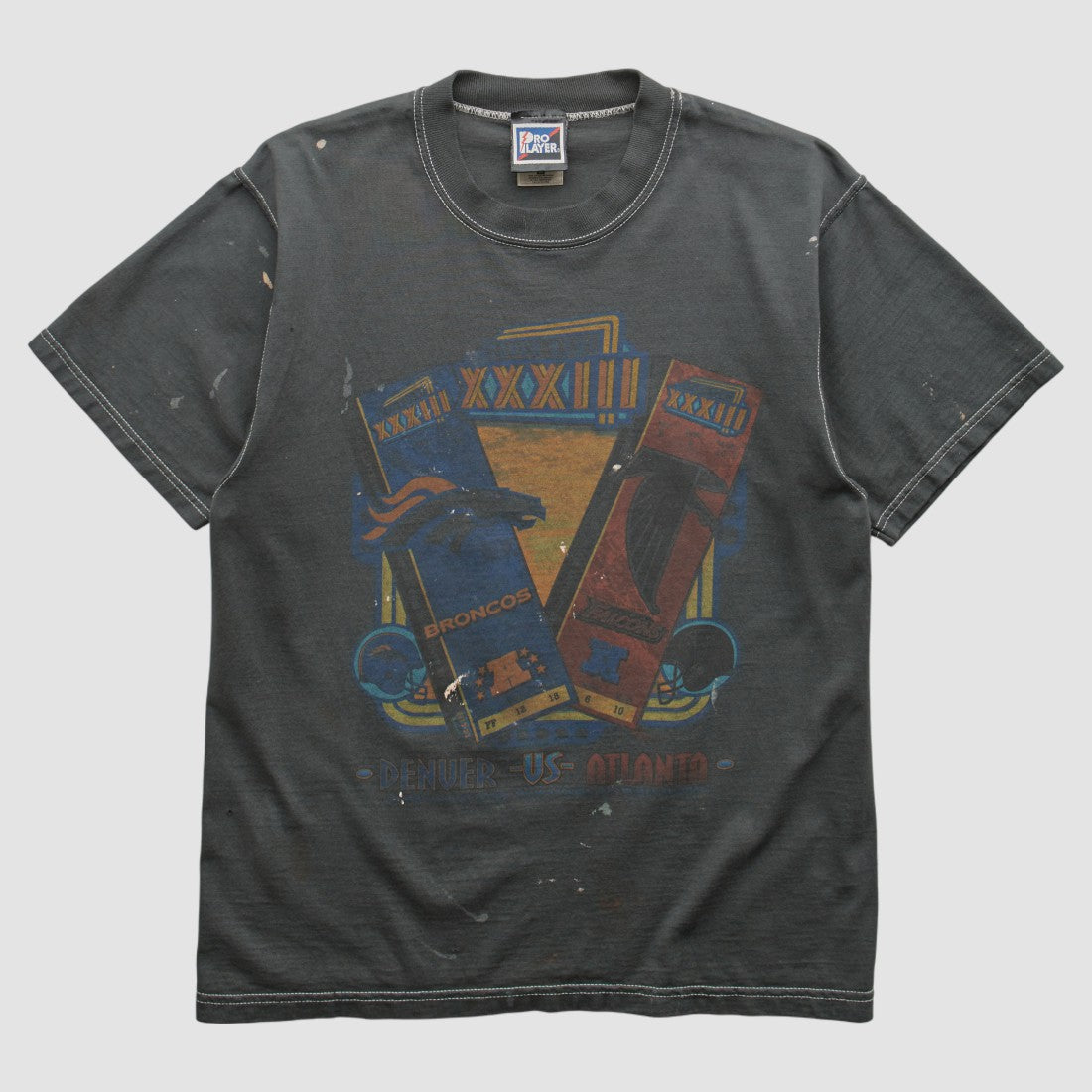 Superbowl XXXIII Pro Player 1999 T-shirt Black Vintage | Fanatics