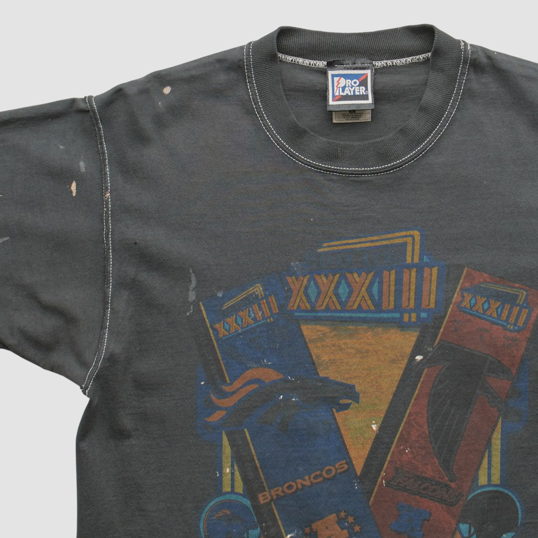 Superbowl XXXIII Pro Player 1999 T-shirt Black Vintage | Fanatics