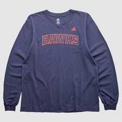 Atlanta Hawks 2000s Long Sleeve T-shirt Navy Vintage - NBA