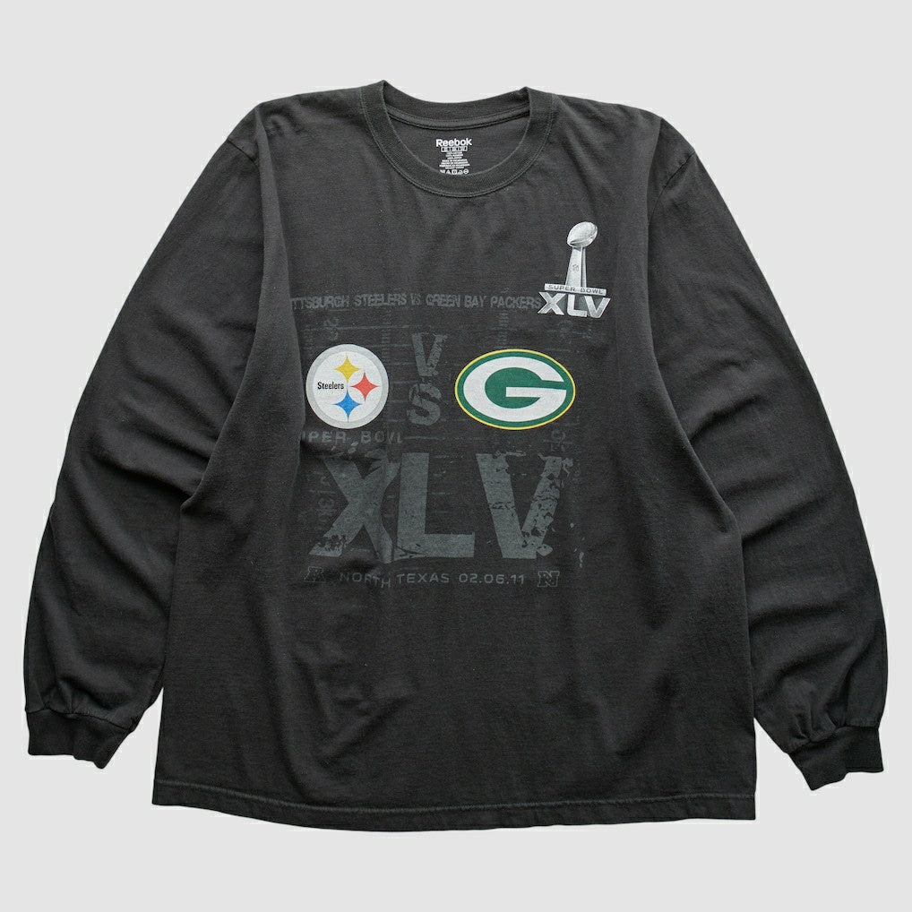 Superbowl XLV Reebok 2011 Long Sleeve T-shirt Black Vintage | Fanatics
