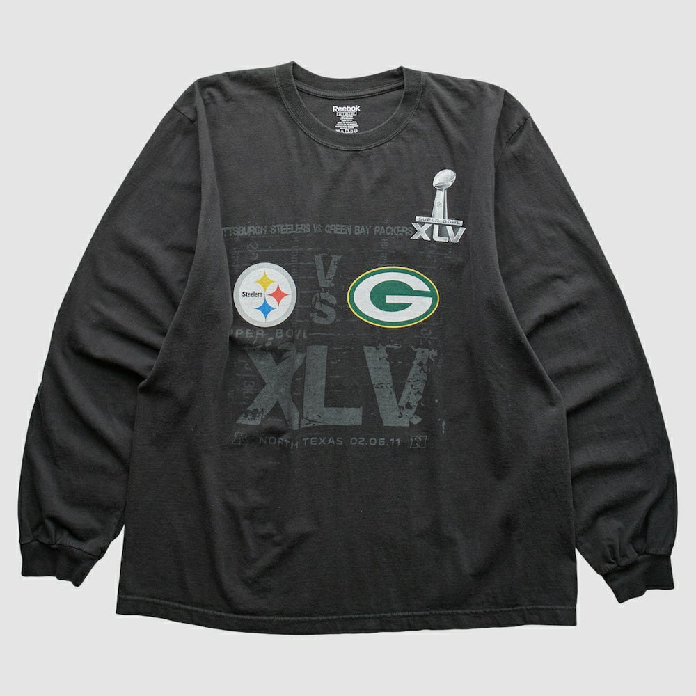 Superbowl XLV Reebok 2011 Long Sleeve T-shirt Black Vintage | Fanatics