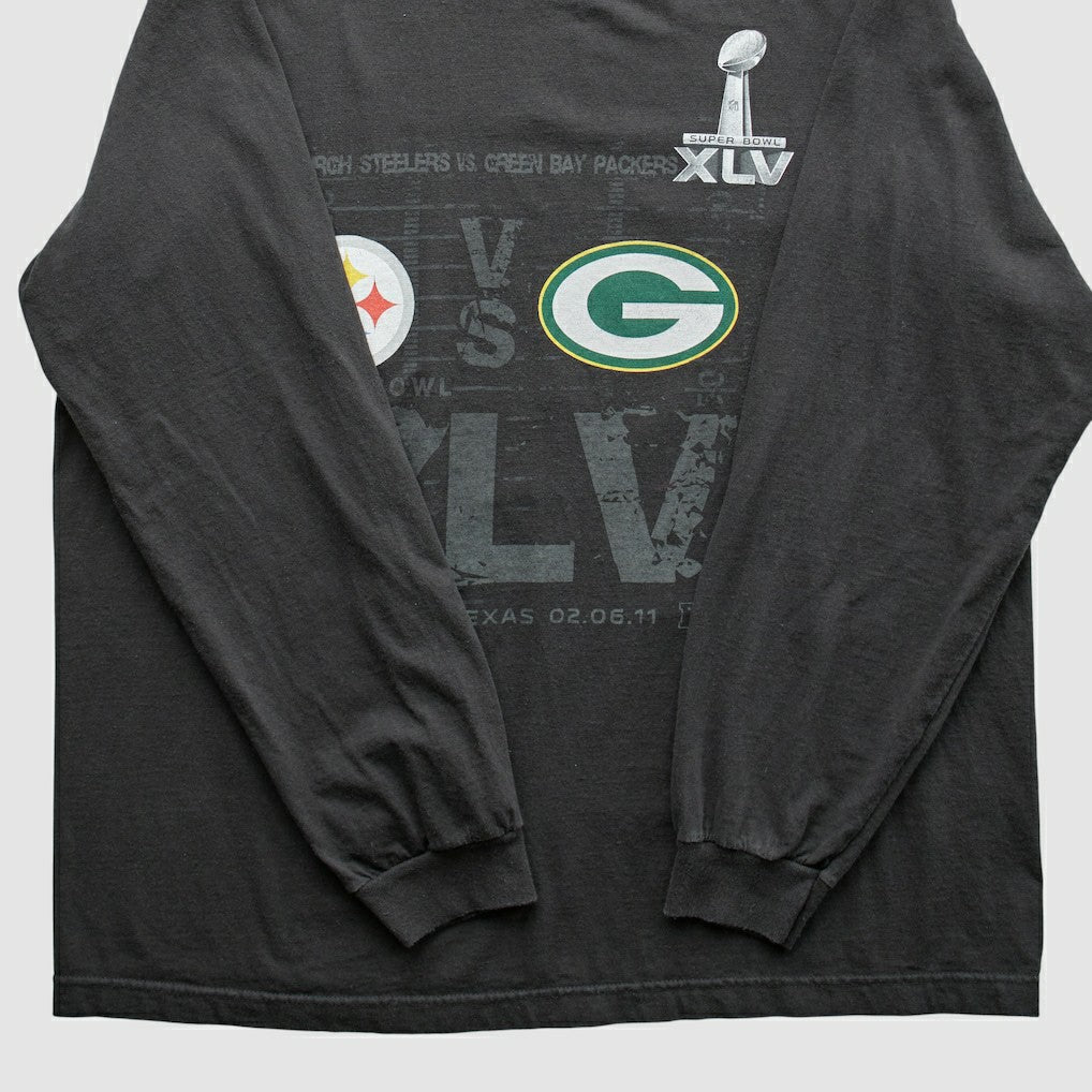 Superbowl XLV Reebok 2011 Long Sleeve T-shirt Black Vintage | Fanatics
