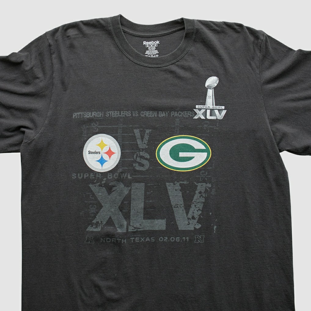 Superbowl XLV Reebok 2011 Long Sleeve T-shirt Black Vintage | Fanatics