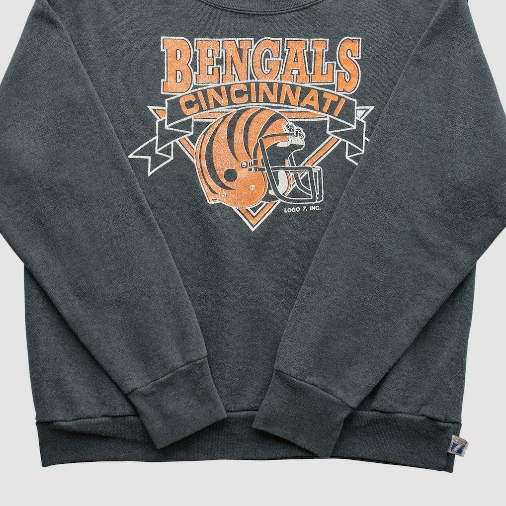 Cincinnati Bengals Logo 7 80s Pullover Sweatshirt Charcoal Vintage | Fanatics