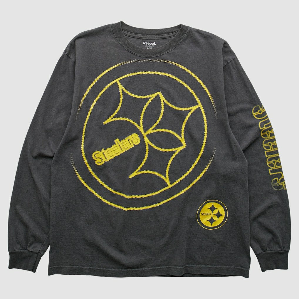 Pittsburgh Steelers Reebok 2000s Long Sleeve T-shirt Charcoal Vintage | Fanatics