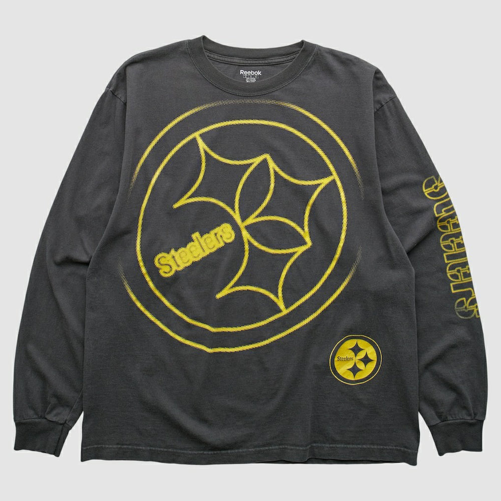 Pittsburgh Steelers Reebok 2000s Long Sleeve T-shirt Charcoal Vintage | Fanatics