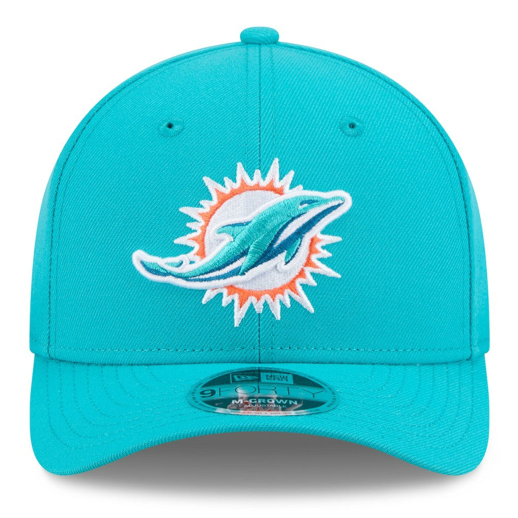 Miami Dolphins New Era Spain Side Patch 9FORTY M-Crown Adjustable Hat Aqua | NFL