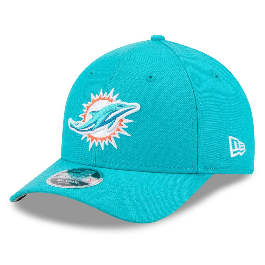 Miami Dolphins New Era Spain Side Patch 9FORTY M-Crown Adjustable Hat Aqua | NFL
