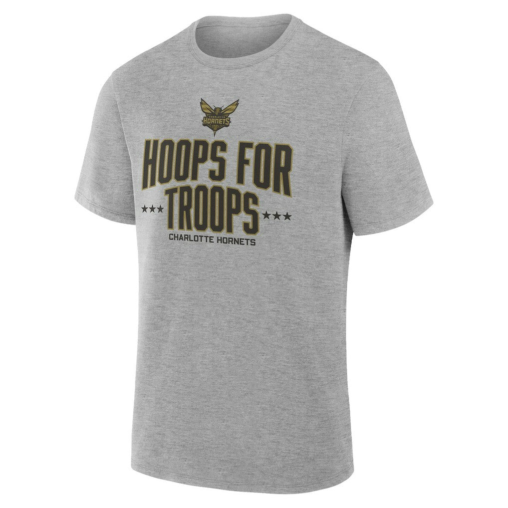 Charlotte Hornets Hoops For Troops T-Shirt Gray - NBA