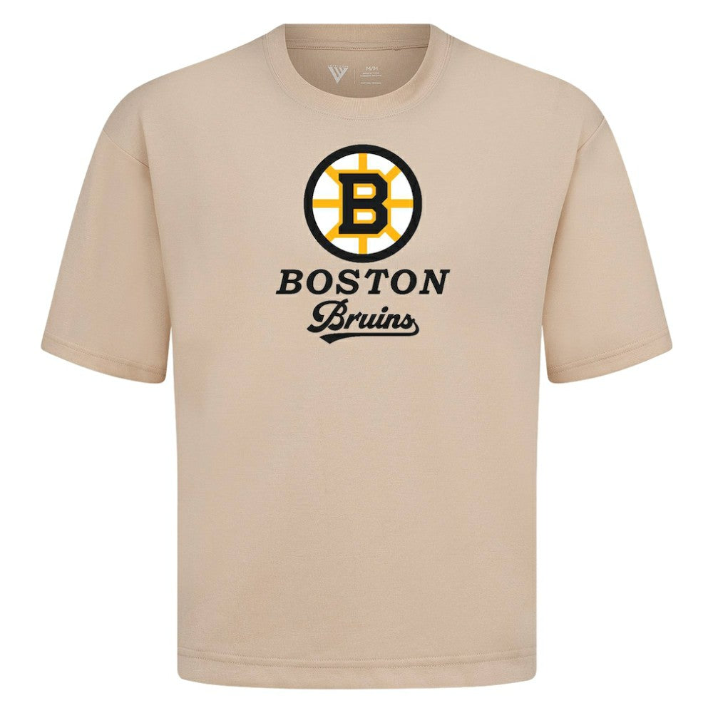 Boston Bruins Levelwear Team Surge Luxe Signature Knit T-Shirt - Khaki - NHL
