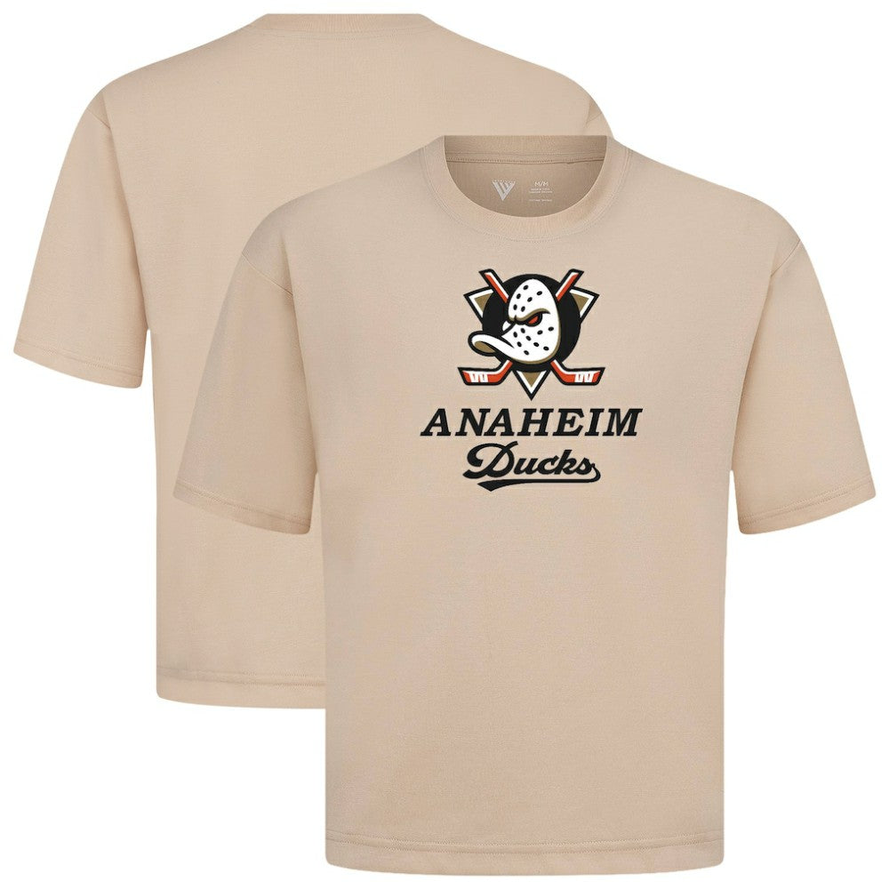 Anaheim Ducks Levelwear Team Surge Luxe Signature Knit T-Shirt - Khaki - NHL