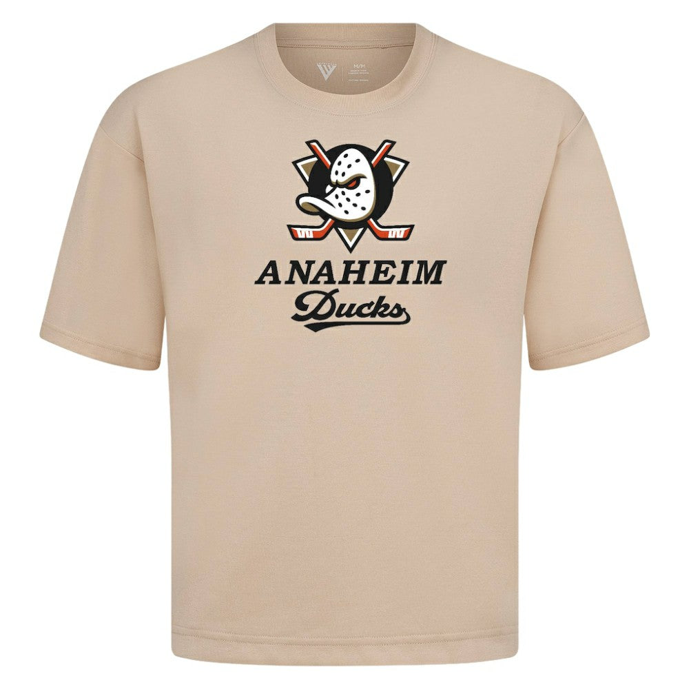 Anaheim Ducks Levelwear Team Surge Luxe Signature Knit T-Shirt - Khaki - NHL