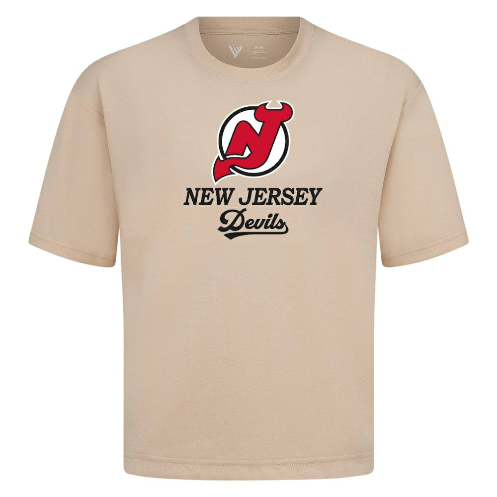New Jersey Devils Levelwear Team Surge Luxe Signature Knit T-Shirt - Khaki - NHL