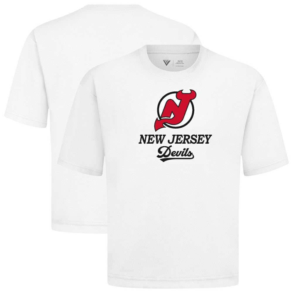 New Jersey Devils Levelwear Team Surge Luxe Signature Knit T-Shirt - White - NHL
