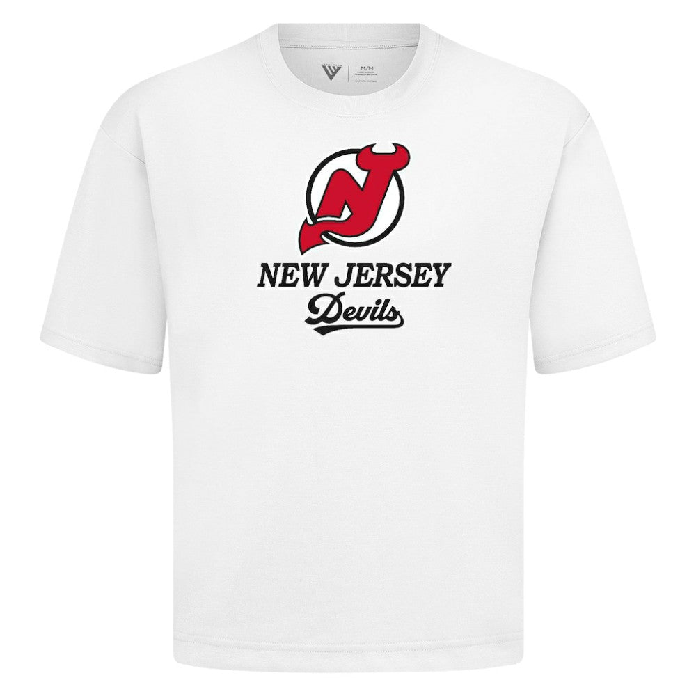 New Jersey Devils Levelwear Team Surge Luxe Signature Knit T-Shirt - White - NHL