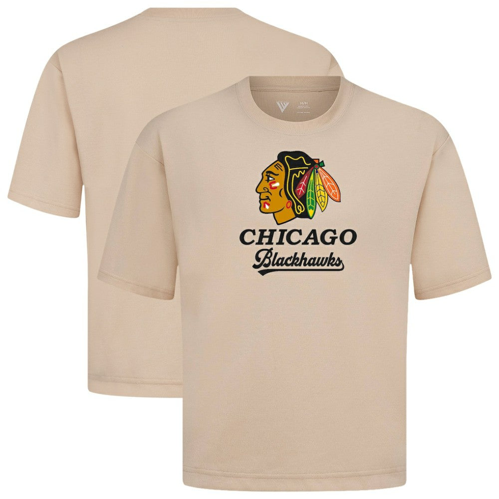 Chicago Blackhawks Levelwear Team Surge Luxe Signature Knit T-Shirt - Khaki - NHL