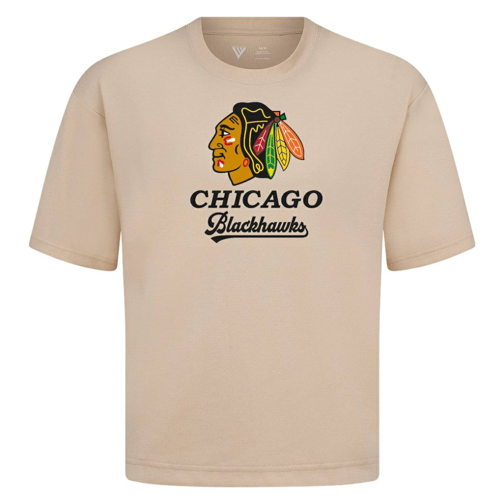 Chicago Blackhawks Levelwear Team Surge Luxe Signature Knit T-Shirt - Khaki - NHL