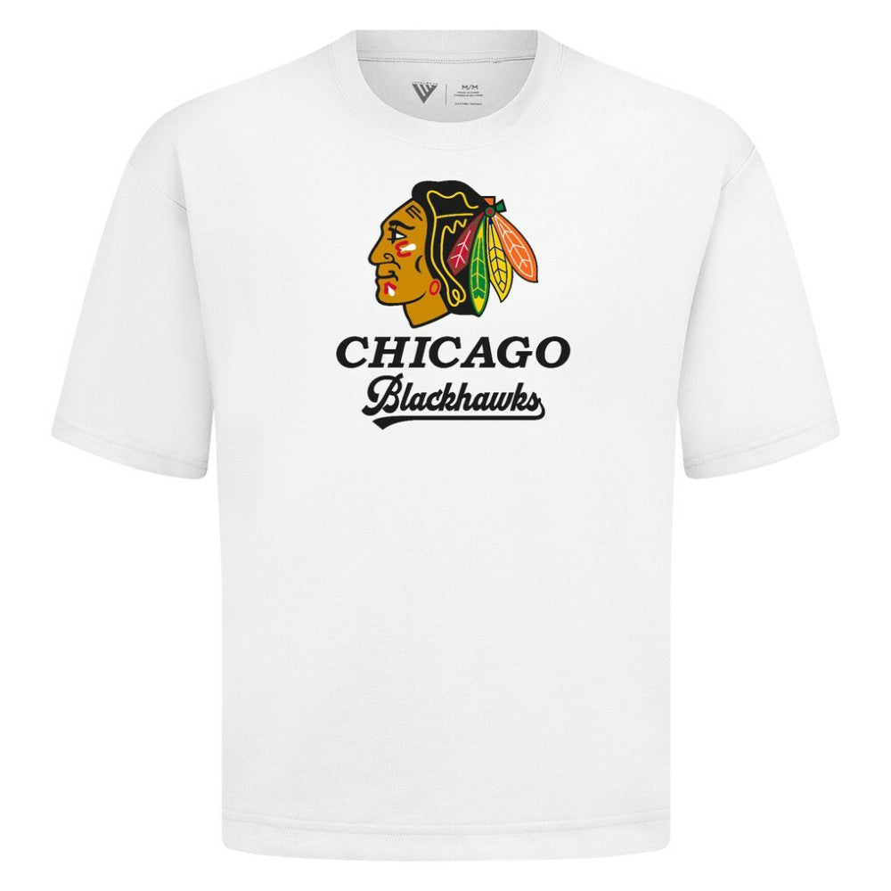 Chicago Blackhawks Levelwear Team Surge Luxe Signature Knit T-Shirt - White - NHL