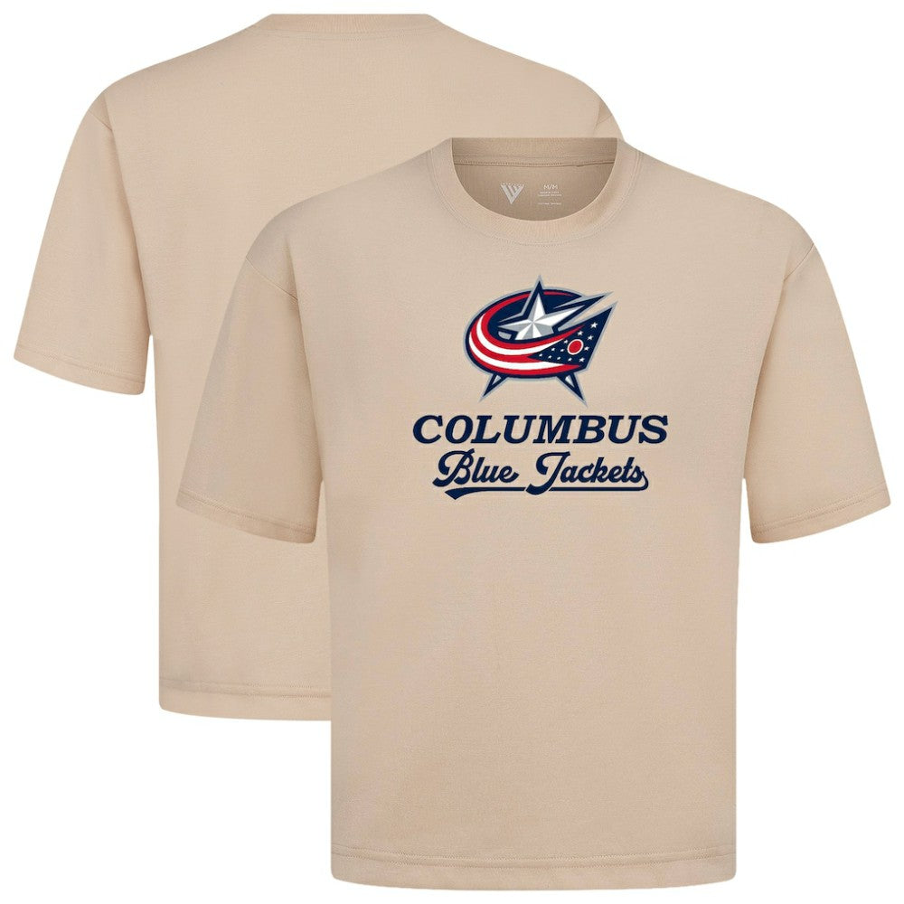 Columbus Blue Jackets Levelwear Team Surge Luxe Signature Knit T-Shirt - Khaki - NHL
