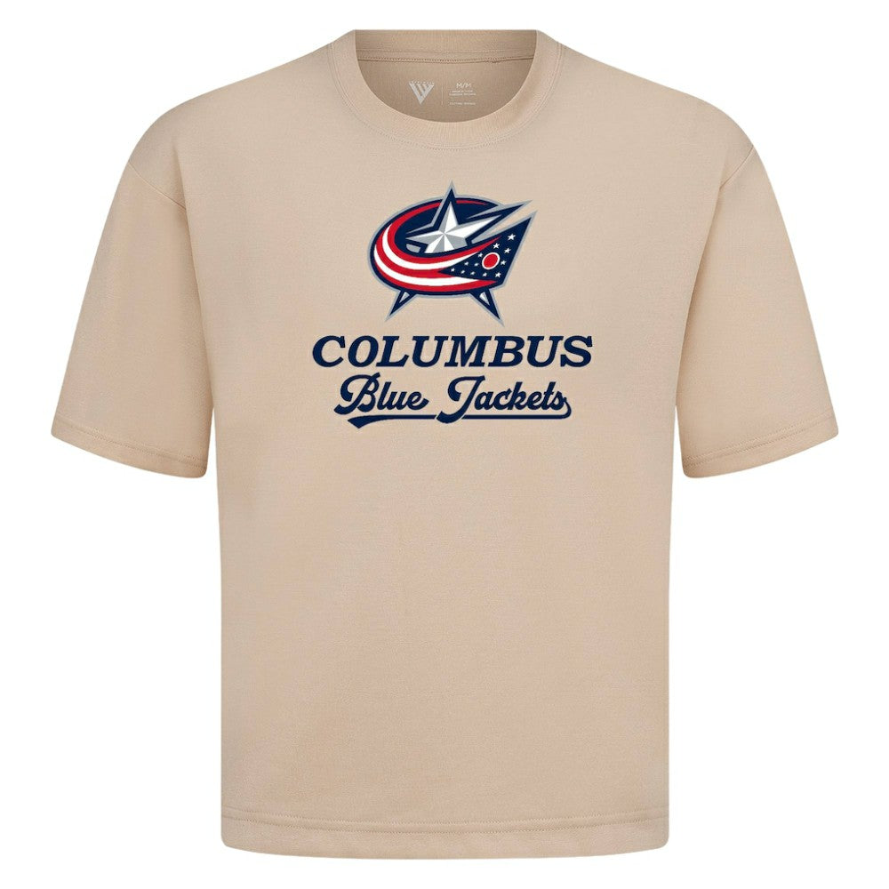 Columbus Blue Jackets Levelwear Team Surge Luxe Signature Knit T-Shirt - Khaki - NHL