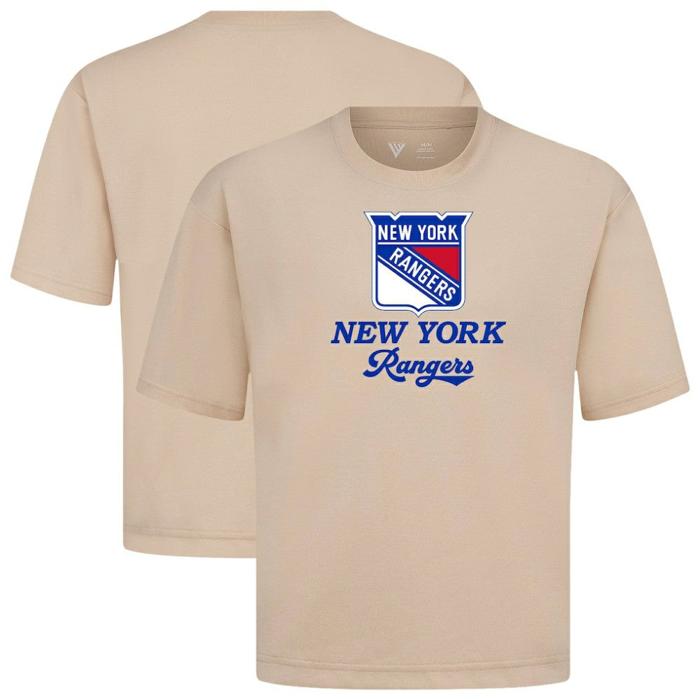 New York Rangers Levelwear Team Surge Luxe Signature Knit T-Shirt - Khaki - NHL