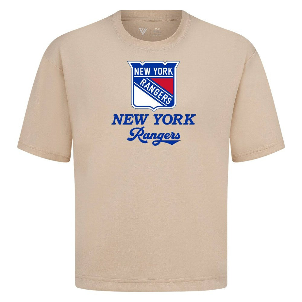 New York Rangers Levelwear Team Surge Luxe Signature Knit T-Shirt - Khaki - NHL