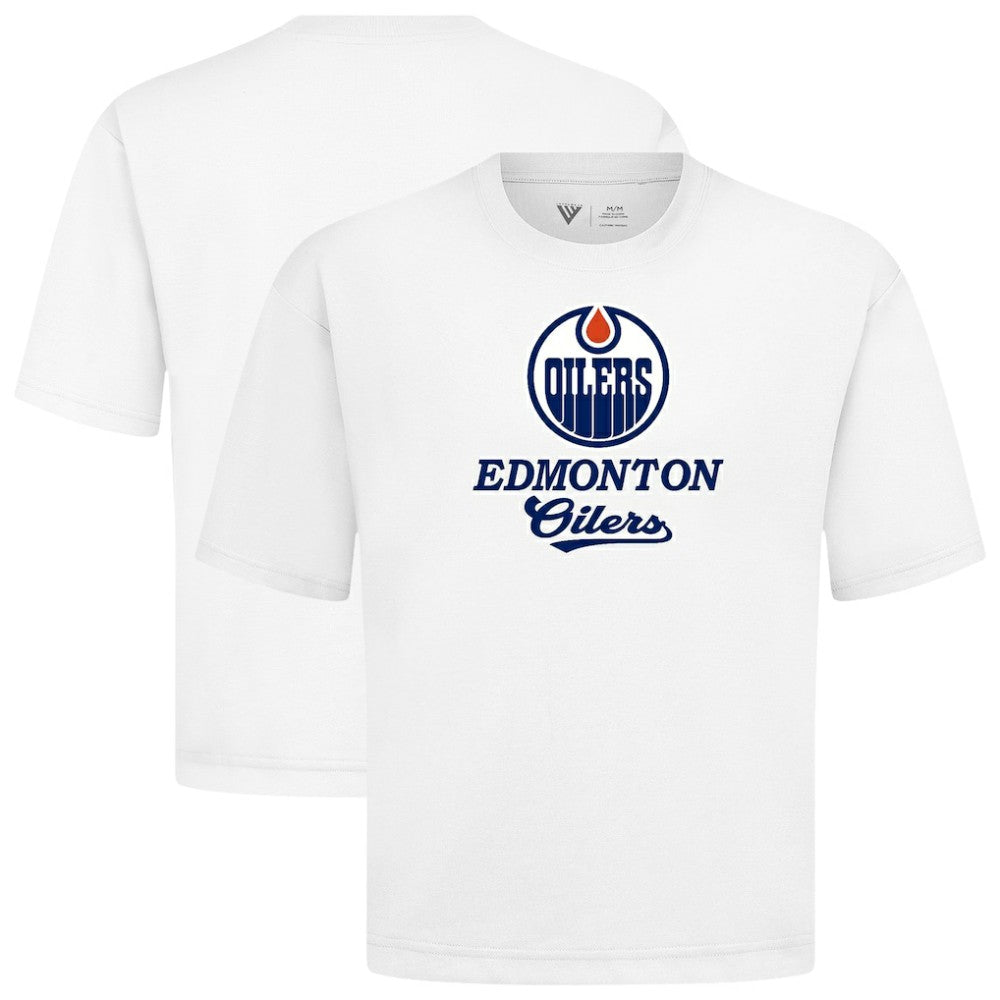 Edmonton Oilers Levelwear Team Surge Luxe Signature Knit T-Shirt - White - NHL