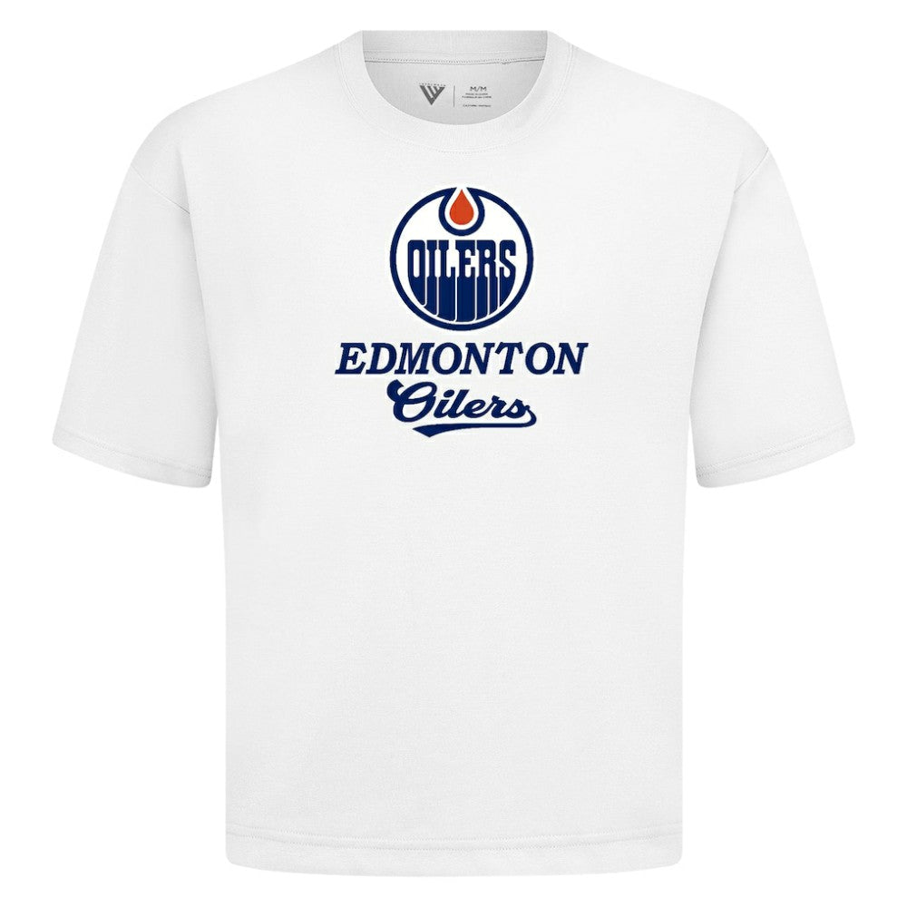 Edmonton Oilers Levelwear Team Surge Luxe Signature Knit T-Shirt - White - NHL