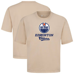 Edmonton Oilers Levelwear Team Surge Luxe Signature Knit T-Shirt - Khaki - NHL