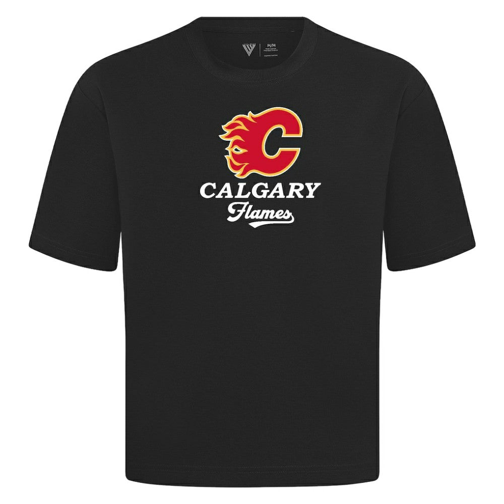 Calgary Flames Levelwear Team Surge Luxe Signature Knit T-Shirt - Black - NHL
