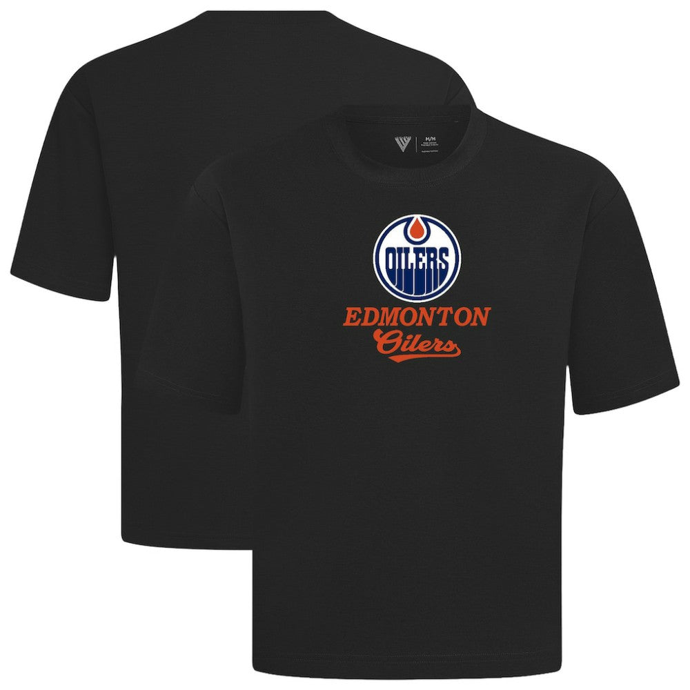 Edmonton Oilers Levelwear Team Surge Luxe Signature Knit T-Shirt - Black - NHL