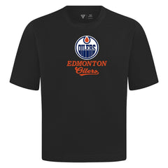 Edmonton Oilers Levelwear Team Surge Luxe Signature Knit T-Shirt - Black - NHL